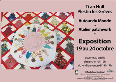 Affiche de Exposition "Autour du Monde" Club de patchwork