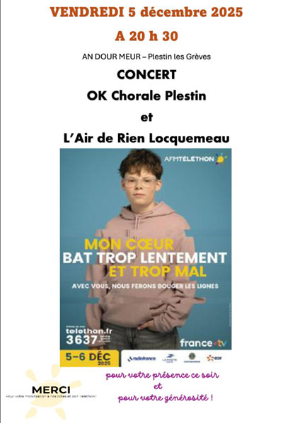 Affiche de Concert Ok Chorale au profit du Téléthon